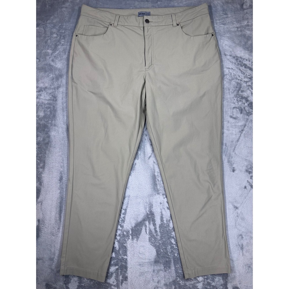 VRST Mens Limitless 5-Pocket Slim Fit Khaki Tan Performance Pants 40x30